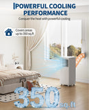 Garvee 8000 BTU Portable Air Conditioner, 3-in-1 Cooling, Dehumidifying & Fan for Rooms Up to 350 Sq. Ft | Quiet Sleep Mode | Energy-Saving 24-Hr Timer | AC Unit w/Remote & Full Window Kit, White