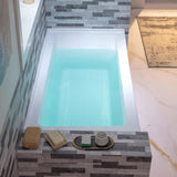 WOODBRIDGE 60" Acrylic Rectangular Alcove Soaking Bathtub in White with Left Drain, Chrome pop-up Drain Included, LB428-L