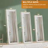 ZHUNFA Full Length Mirror,71x32 Inch Full Length Mirror Wall Mounted,Vertical Hanging,Leaning Standing for Bedroom,Living Room,Rectangular Wooden Frame,Wood White Color.