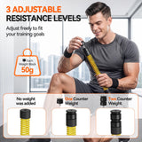 LunaHush Ropeless Battle Ropes for Home Gym, 3 Adjustable Resistance, Heavy Duty Cordless Battle Ropes for HIIT, Full Body Workout, Men & Women, Yellow