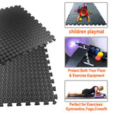 Walsai Exercise Mats Puzzle Foam Mats Gym Flooring Mat Cover 20 SQ.FT Interlocking Foam Mats with EVA Foam Floor Tiles for Home Gym Equipment Workouts Black Walsai