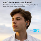 Active Noise Cancelling Wireless Earbuds, 10mm Drivers Deep Bass Stereo Sound, 4 Mics TOZO