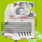HQHAOTWU Sugar Cane Juicer Electric Sugarcane Juice Machine Vertical Sugar Cane Ginger Juicer 4 Stainless Steel Rollers Sugarcane Juice Press Extractor with Transformer 24V DC or 110V AC