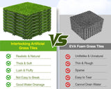 Mapleyard 108 PCS Interlocking Artificial Grass Tiles Turf Squares Outdoor