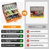 PLUSINNO Large 3 Layers Tackle Box with Tackle Included, 415Pcs Fishing Lures Kit Contains Pliers, Crankbait, Hooks, Weights & Accessories, Comprehensive Bait Lure Gear Gifts for Men Bass Freshwater PLUSINNO