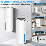 Automatic Soap Dispenser Liquid Touchless: 13.52oz/400ml Wall Mounted USB Rechargeable - 4-Level Adjustable, White