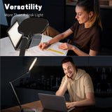 LitONES LED Desk Lamp for Home Office, Eye-Caring Diffused Desk Light, 3 Color Temperature 10 Brightness Computer Light, Dimmable Desk Light with Memory & Timer Func, Metal Swing Arm Table Lamp