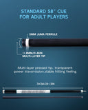 KONLLEN 2.0 Carbon Fiber Pool Cue Set, Low Deflection 11.8mm Tip