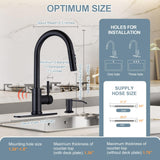 TOYWIA Touchless Kitchen Faucets with Pull Down Sprayer and Soap Dispenser, Matte Black Smart Motion Sensor Stainless Steel Sink Faucet, 1 or 3 Hole Deck Plate Mount for RV, Bar, Outdoor