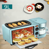 3 in 1 Breakfast Station, electric Breakfast Maker with Timer, Toaster with Frying Pan and Coffee Machine, Versatile Breakfast Maker for Apartments Kitchenettes
