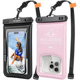 Waterproof Phone Pouch Floating 2 Pack, IP68 Waterproof Phone Case with Lanyard for iPhone 17 16 15 Pro Max, Galaxy S26 Ultra, Touch Screen, Cell Phone Dry Bag for Beach Cruise Essentials, Up to 8.5"