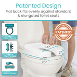 Vive Toilet Seat Riser Cushion for Seniors - Universal Fit - Raised Toilet Seat with High-Density Foam for Elongated & Standard - Firm Handle, Cushioned & Padded - Elevated Medical Handicap Lifter
