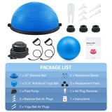 ZELUS Balance Ball Trainer with Resistance Bands and Foot Pump, Inflatable Yoga Ball for Home Gym Workouts, 23 Inch Exercise Half Ball for Balance Training Core Strength Fitness More, 330lb Cap