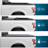 American Flag Truck Tonneau Cover for Ford F-250 F-350 Super Duty 1999-2016 / F-350 with 6.8 ft Bed Length, All-Weather Soft Roll Truck Bed Cover for Truck Black/Gray Flag