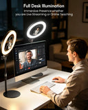 Desk Ring Light with Stand for Computer, Desk Light for Video Recording