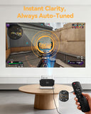 [100% Offset & 360° Stand] 4K Support Projector with WiFi 6 and Bluetooth 5.4, Antmap Outdoor Movie Projector with 12W Immersive Speaker, Home Theater Proyector Compatible with Phone/TV Stick/PC/PS5