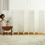 Room Dividers and Folding Privacy Screens, Wood Louvered Separators Divider Wall for Home Office