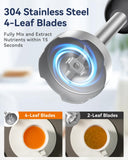 Immersion Blender Handheld 1000W 5 in 1 Corded Stick Hand Blender Kitchen with 12 Speed, BPA-Free, Mixing Beaker, Chopper