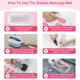 SHUIMEIYAN Electric Bubble Massage Mat Portable Massage for Bathtub Bubble Bath Mat Tub Spa Massager with Pillow -Upgraded Suction Cup with Remote Control （ 44.9" x 16.9"Pink）