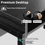Small Computer Desk with Hutch, Office Desk Study Table Writing Desk Workstation PC Table for Home Office