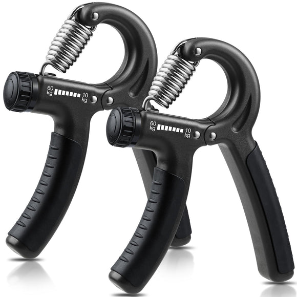 NIYIKOW 2 Pack Grip Strength Trainer, Hand Grip Strengthener, Adjustable Resistance 22-132Lbs (10-60kg), Forearm Strengthener, Perfect for Musicians Athletes - Carbon Black NIYIKOW