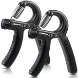 NIYIKOW 2 Pack Grip Strength Trainer, Hand Grip Strengthener, Adjustable Resistance 22-132Lbs (10-60kg), Forearm Strengthener, Perfect for Musicians Athletes - Carbon Black NIYIKOW