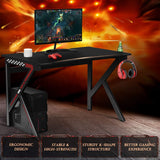E-Sports Computer Desk Table with Large Ergonomic Surface and Heavy Duty Construction for Home or Office