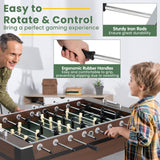 KOTEK Foosball Table, 54" Competition Sized Wooden Football Game Table with Non-Slip Leg Levelers, 2 Balls, Soccer Table Game for Home Office Game Room Party Family Night