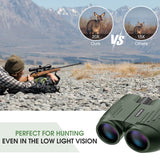20X25 Compact Binoculars for Adults and Kids,Large Eyepiece Waterproof Binocular，Easy Focus Small Binoculars for Bird Watching,Hiking and Concert, Green Rodcirant