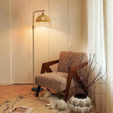 XZHGCEE Boho Floor Lamp for Living Room: Rattan Floor Lamp for Bedroom - Gold Standing Lamp with Dimmable Tall Lamp,No Bulb