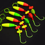 Catfish Rigs Fishing Rig - Bank Fishing Catfishing Tackle Floats Rattler Beads Rig Kit with Snaps 6/0 Circle Hooks Catfishing Rigs 5pcs/set PROBEROS