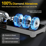 Electric Knife Sharpener for Kitchen – Professional 3-Stage 100% Diamond System with 20° Precision Angle, Fast Sharpening to Restore & Polish Chef Knives (Silver)