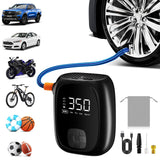 Tire Inflator Portable Air Compressor – Fast Inflation, Auto Shut-Off & LED Display | High-Power Air Pump for Car, Motorcycle & Bike Tires, USB Rechargeable & Compact Design, Gifts for Men