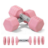 Adjustable Dumbbell Set of 2 Total 20 Lbs 4-in-1 Each 4lb 6lb 8lb 10lb 1s-Adjust Dual-Stable Free Weights for Women Men Home Gym Outdoor Workouts (Pink [20LBS Total])
