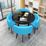 Round Dining Table Set for 4 with Chairs, Office Conference Reception Coffee Negotiation Table and Chairs Set
