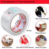 PACKKA Heavy Duty Packing Tape for Moving Boxes and Packaging Supplies, 6/12/18/24 Rolls Clear Moving Tape with Dispenser and Utility Knife, 1.89in. X65yd, Mailing and Moving Supplies (18)