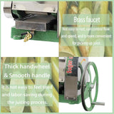 Commercial Sugar Cane Ginger Press Juicer with 3 Rollers and 2 knives, Manual Suger Cane Squeezing Juicer, Stainless Steel Filter Disc and Mesh, High Juice Yield BEILOCKERY
