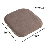Sweet Home Collection Chair Cushion Memory Foam Pads Honeycomb Pattern Slip Non Skid Rubber Back Rounded Square 16" x 16" Seat Cover