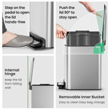 Cesun Small Bathroom Trash Can with Lid Soft Close, Step Pedal, 6 Liter