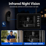 TKMARS Doorbell Camera Wireless No Subscription with Monitor Screen, Waterproof Video Intercom with Active Wake-Up, No WiFi Needed, 170° Angle, Local Recording for Home/Apartment/Seniors
