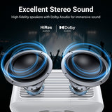 HAPPRUN 1500 ANSI Lumens Outdoor Projector with Built-in Streaming Apps, 4K Decoding Resolution, Auto Focus, Dolby Audio, Smart Projector with WiFi 6 and Bluetooth 5.2, Indoor Home Theater