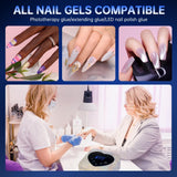 CHRISTINE SHELLY UV LED Nail Lamp 72W Rechargeable Sparkly Wireless Nail Dryer Gel Polish Light with 5 Timer Setting Professional Quick Dry Curing Lamp with Display Auto Sensor for Salon & Home