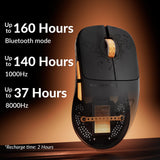 Keychron G3 8K Carbon Fiber Wireless Gaming Mouse, 30000 DPI - PAW 3950 Sensor, 47±3g Ultra-Lightweight, Wired/BT/2.4GHz, 160Hr Battery Life, 5 Programmable Buttons, Windows/Mac/Linux - Black