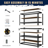 ZEUKMXOO Garage Shelving, 2400 LBS Metal Storage Shelves, 12" x 28'' x 60'' Heavy Duty Shelf, Adjustable Shelving Rack, Standing Shelf Units, Shelves for Garage Storage