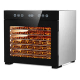 Food Dehydrator Machine, Powerful Food Dryer with 8 Stainless Steel Trays, Adjustable Temperature up to 167°F & 48-Hour Timer for Jerky, Fruits, Herbs - Includes Mesh Tray, Drip Tray & Recipe Guide