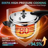 6QT Stainless Steel Pressure Cooker, Heavy Duty Food Grade 304 Pressure Canner with Safety Valve & Heat-Resistant Handle, Compatible with All Stovetops for Home Cooking & Canning