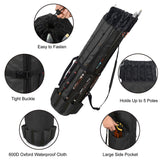 LEADALLWAY Fishing Pole Bag,Durable Folding Oxford Fabric Fishing Tackle Carry Case Bag Multifunction Large Capacity Waterproof Fishing Rod Case Holds 5 Poles