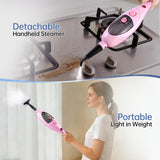 12-in-1 Steam Mop Cleaner, 15-Sec Fast Heat-Up, 1200W Floor Steamer with Double-Sided Pads, Removes 99.99% Stubborn Stains for Hardwood Floors, Marble, Clothes, Windows, Tiles, White