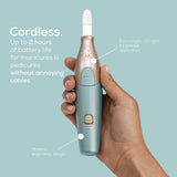 Beurer MP84 Professional Manicure & Pedicure Nail Drill Kit, 14-Piece Cordless Electric Nail File with 10 Attachments, LED Light, Adjustable Speed, Charging Storage Case