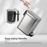 Sineng 1.6 Gallon Stainless Steel Slim Rectangular Pedal Trash Can with Soft Close Lid